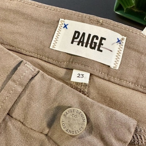 NWOT PAIGE ‘Rianne’ High-Waisted Cuff Jeans in “Seaweed Green” Size 23 - Picture 4 of 16